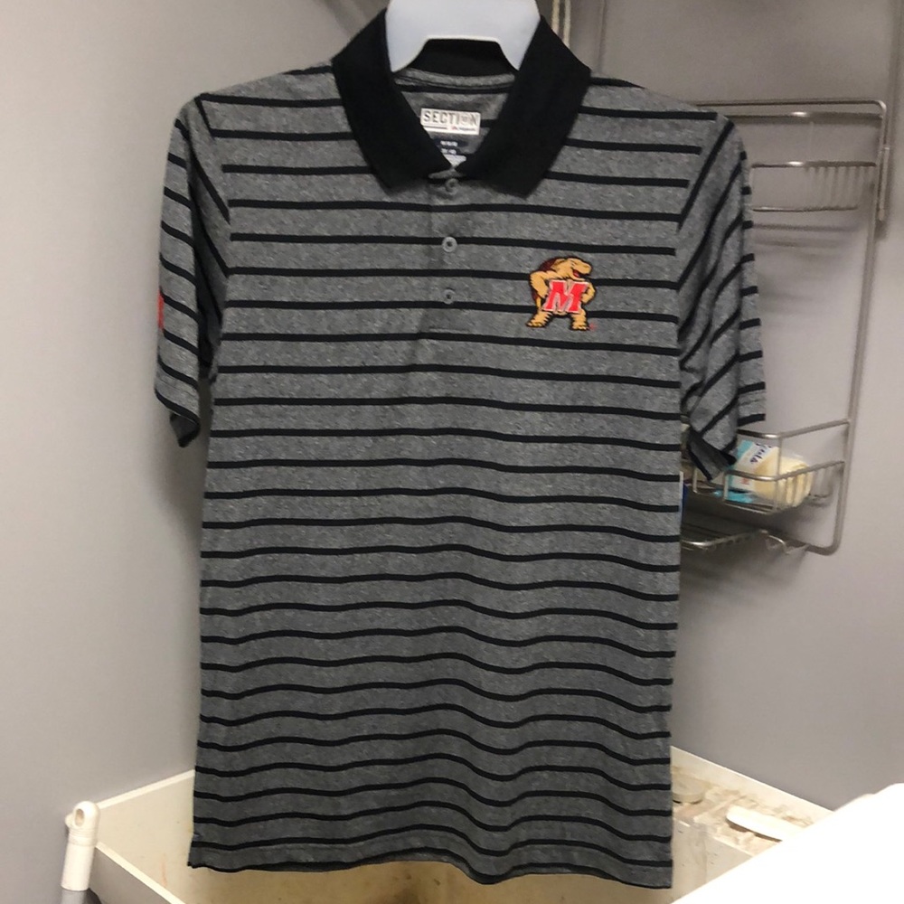 Maryland Terrapins NCAA Majestic Section 101 Polo Shirt New with Tags Terps UMD